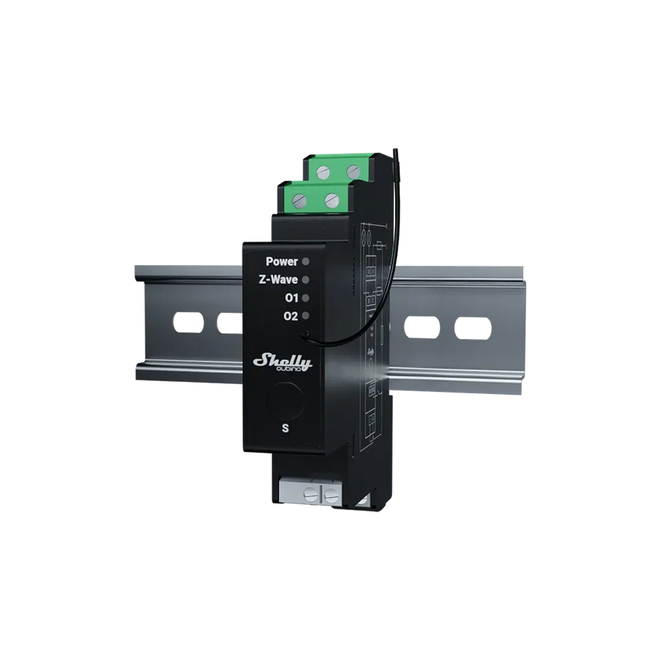 Shelly Wave Pro 2PM interrupteur rail DIN 2 canaux mesure énergie