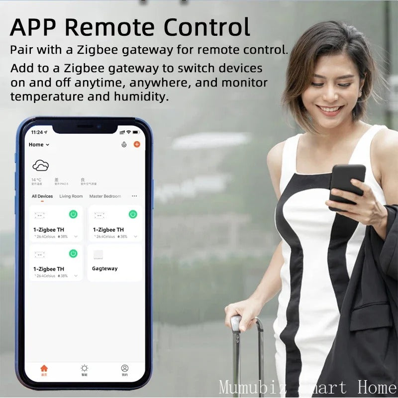 Mumubiz Zigbee Protocol interrupteur connecté 1 canal + capteur température