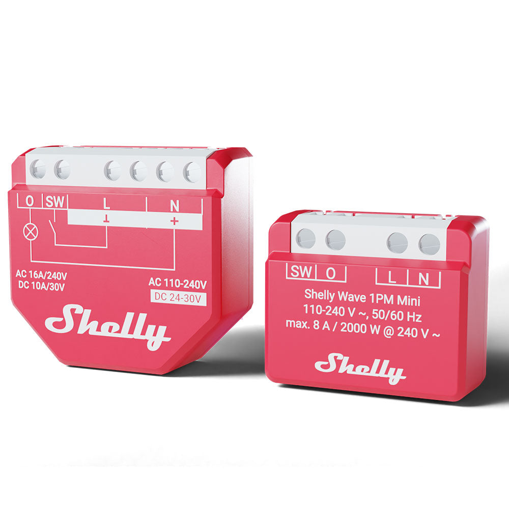 Shelly Wave 1PM Mini LR interrupteur connecté Z-Wave 8A mesure