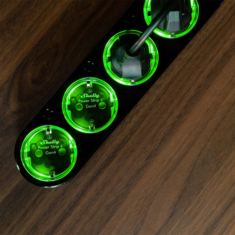Shelly Gen4 Power Strip 4 multiprise connectée noire Matter