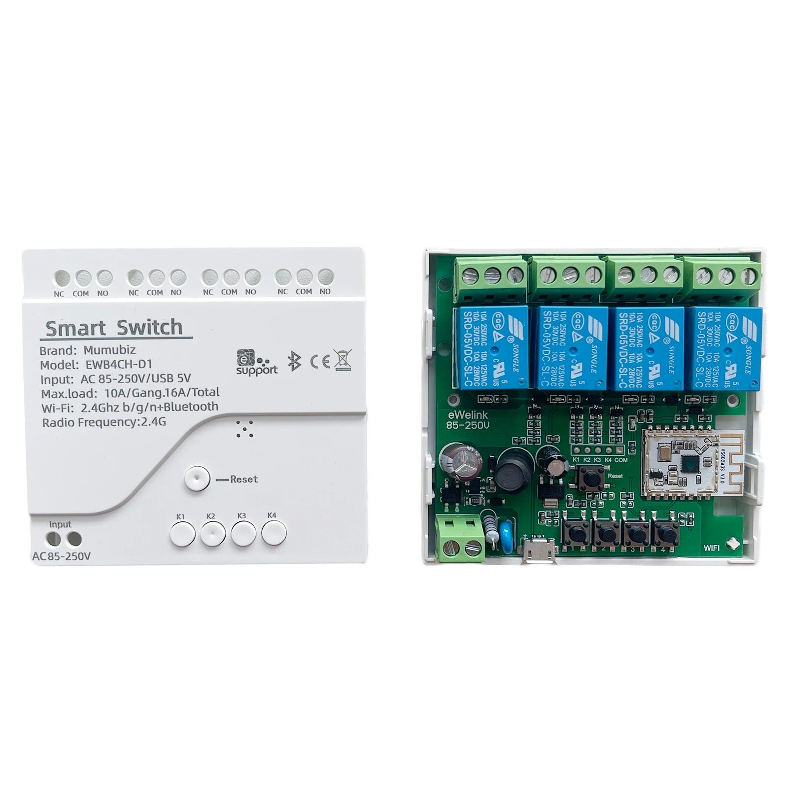 Mumubiz eWelink Smart Series relais WiFi 4 canaux 85-250V