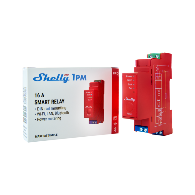 Shelly Pro 1PM interrupteur rail DIN 1 canal mesure puissance