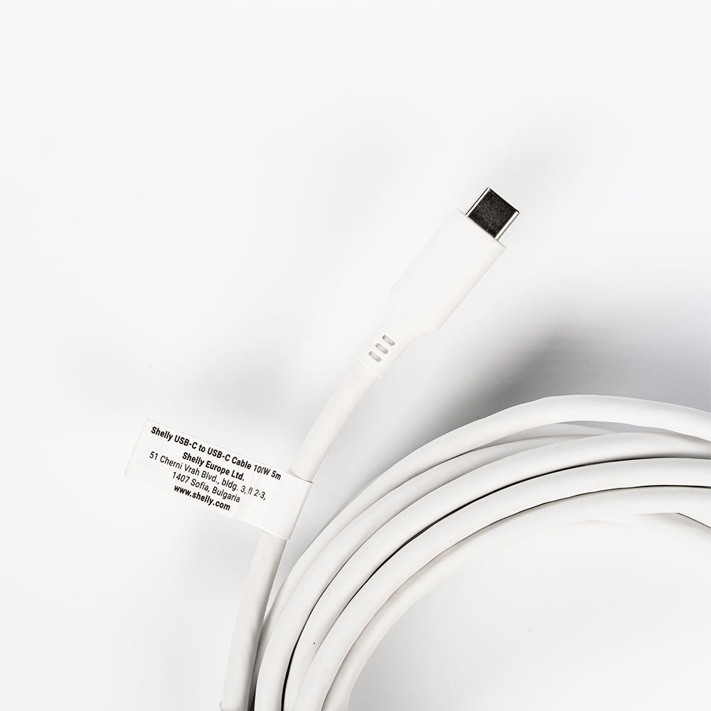 Shelly Câble USB-C vers USB-C 5m Blanc charge rapide