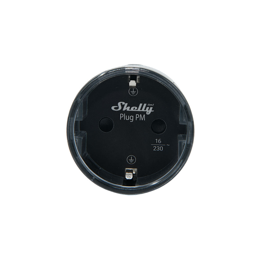 Shelly Plug PM Gen3 prise connectée WiFi énergie noir