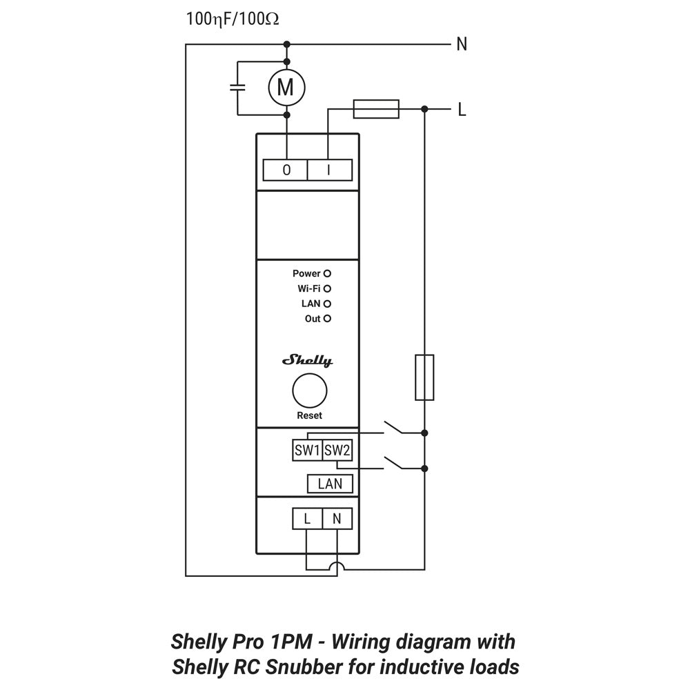Shelly Plus devices RC snubber antiparasite pour relais