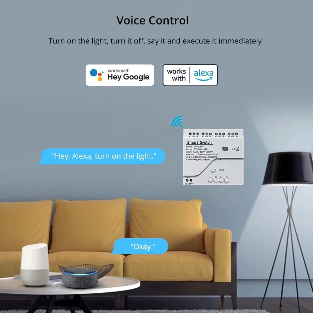 Mumubiz Tuya Smart Home interrupteur connecté 4 canaux WiFi