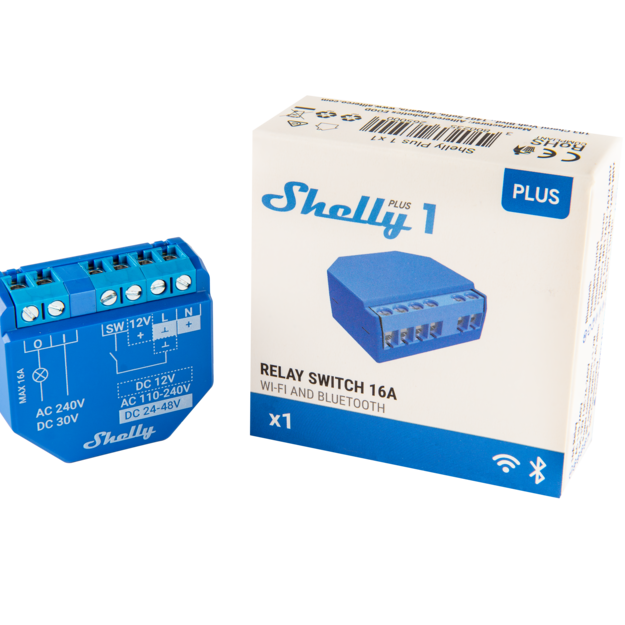 Shelly Plus 1 module relais connecté Bluetooth simple