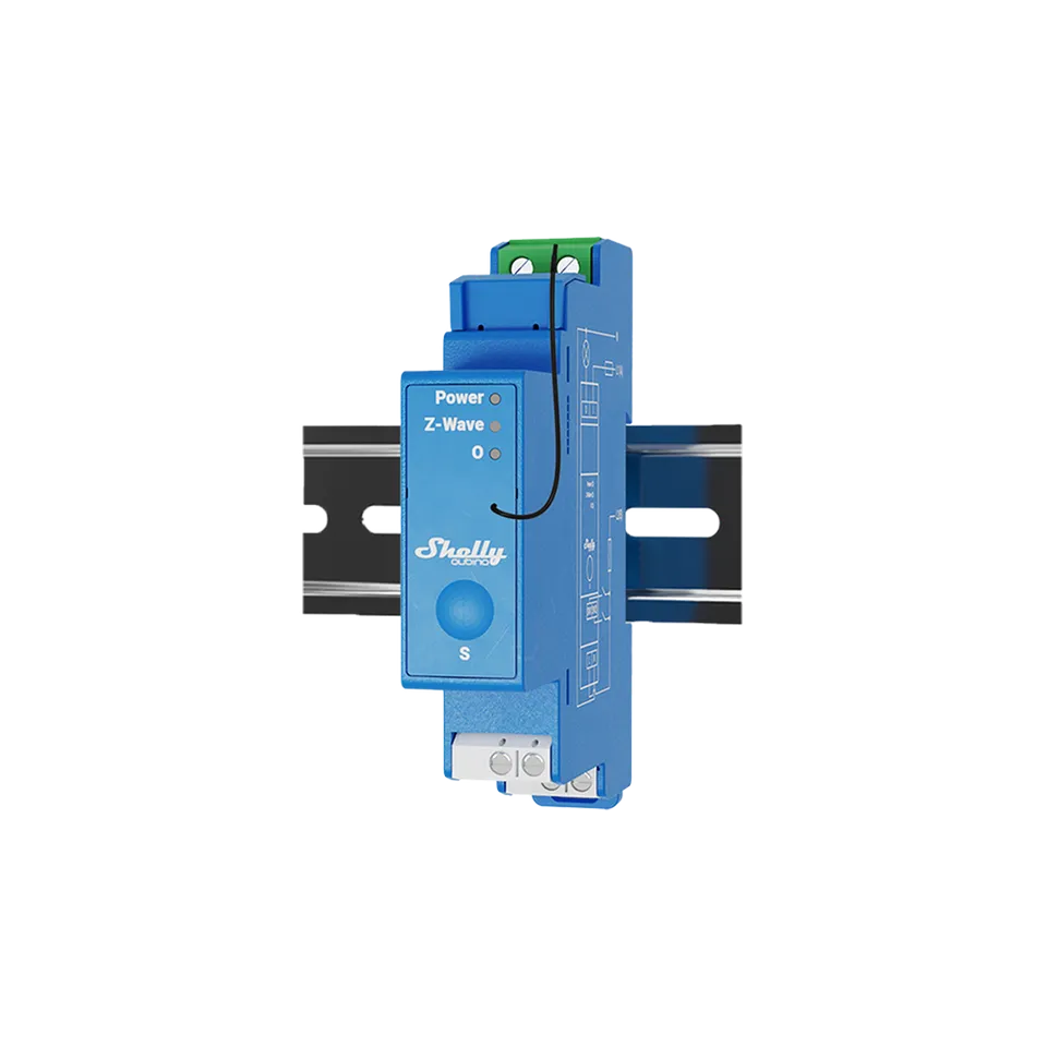 Shelly Wave Pro 1 relais DIN Z-Wave 1 voie contacts secs