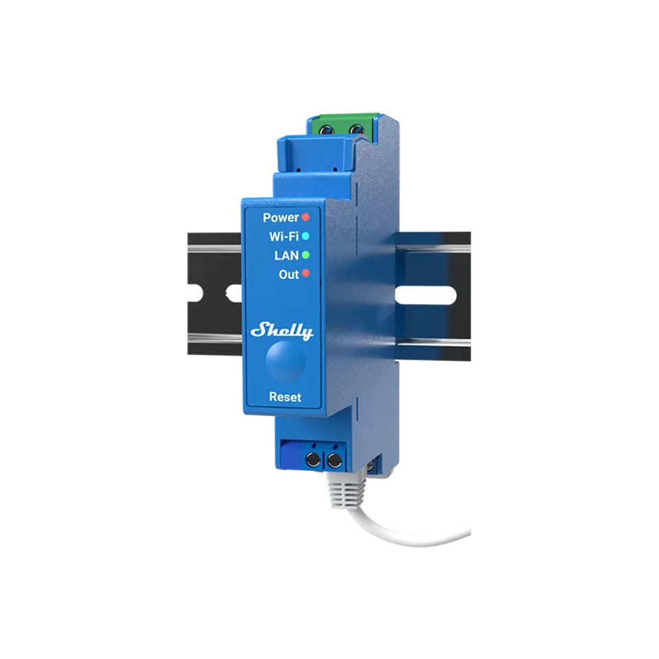 Shelly Pro 1 relais connecté rail DIN 1 canal contacts secs