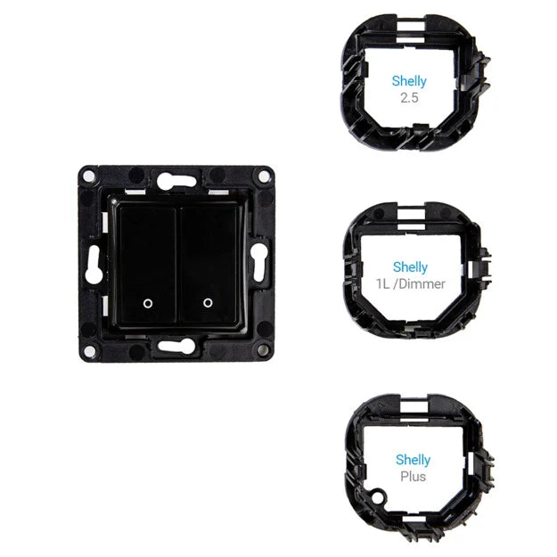 Shelly Wall Switch interrupteur 2 boutons noir relais