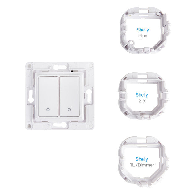 Shelly Wall Switch Interrupteur Mural 2 Boutons Blanc
