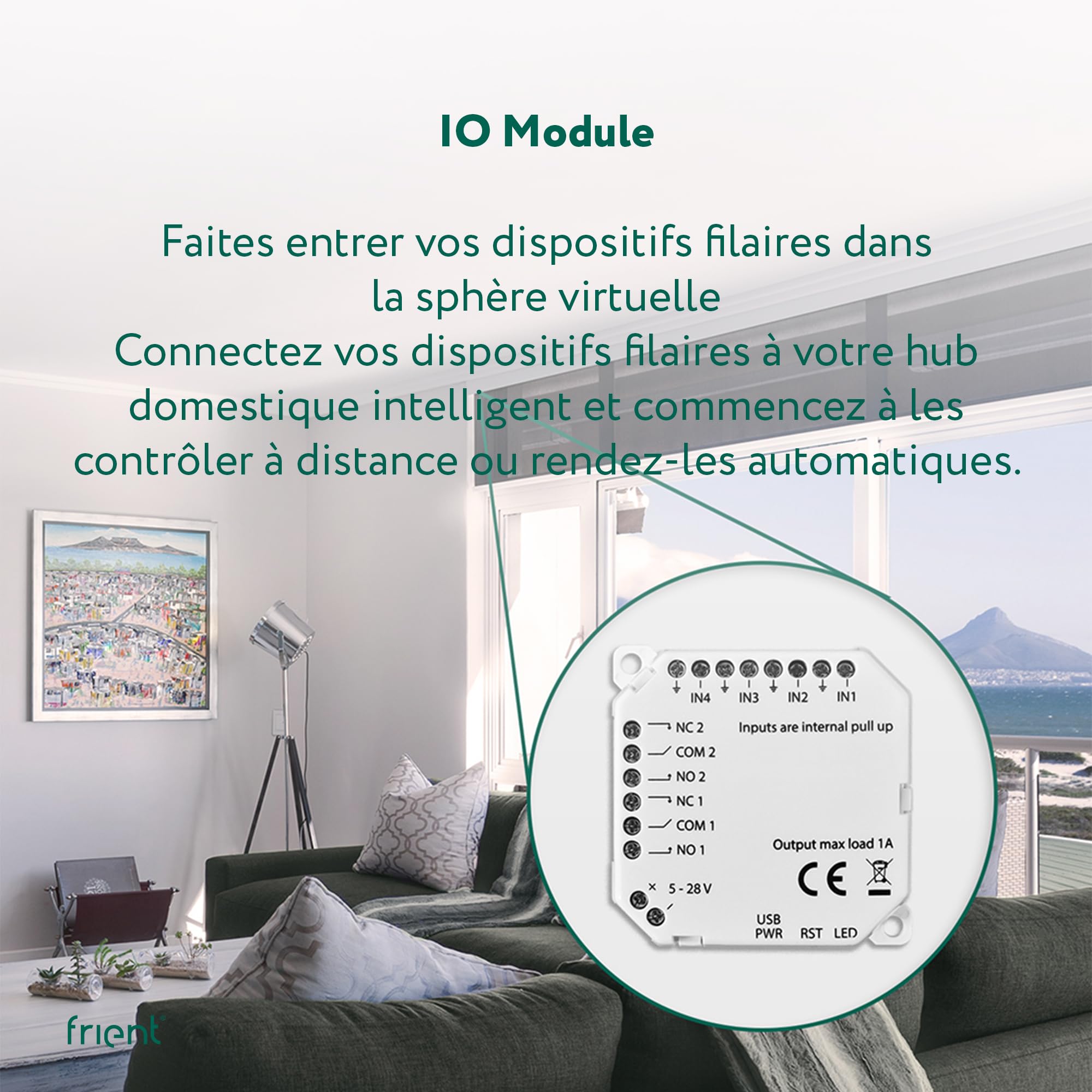 frient Module E/S Zigbee 3.0 contrôle filaire 4 entrées