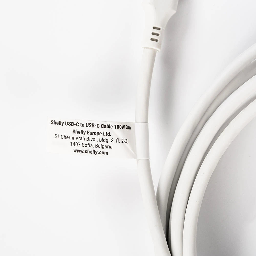 Shelly Plus Câble USB-C vers USB-C Blanc 3m Charge