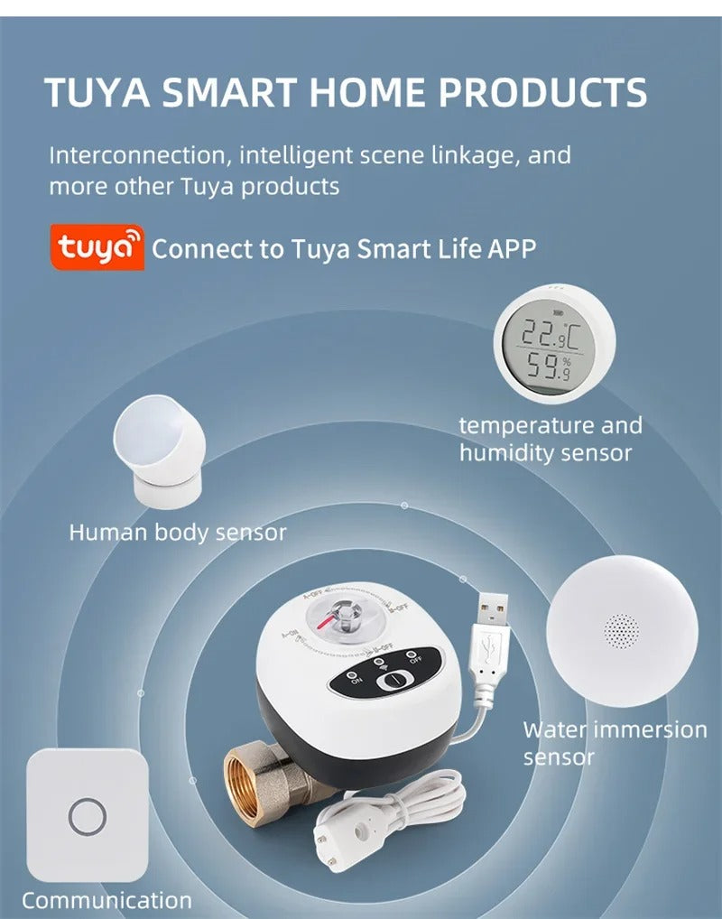 Mumubiz Tuya Smart Home vanne eau gaz WiFi DN15 vocale