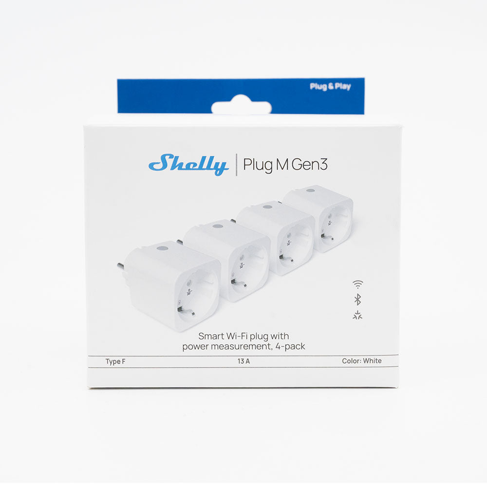 Shelly Plug M Gen3 prise connectée blanc lot de 4 suivi conso