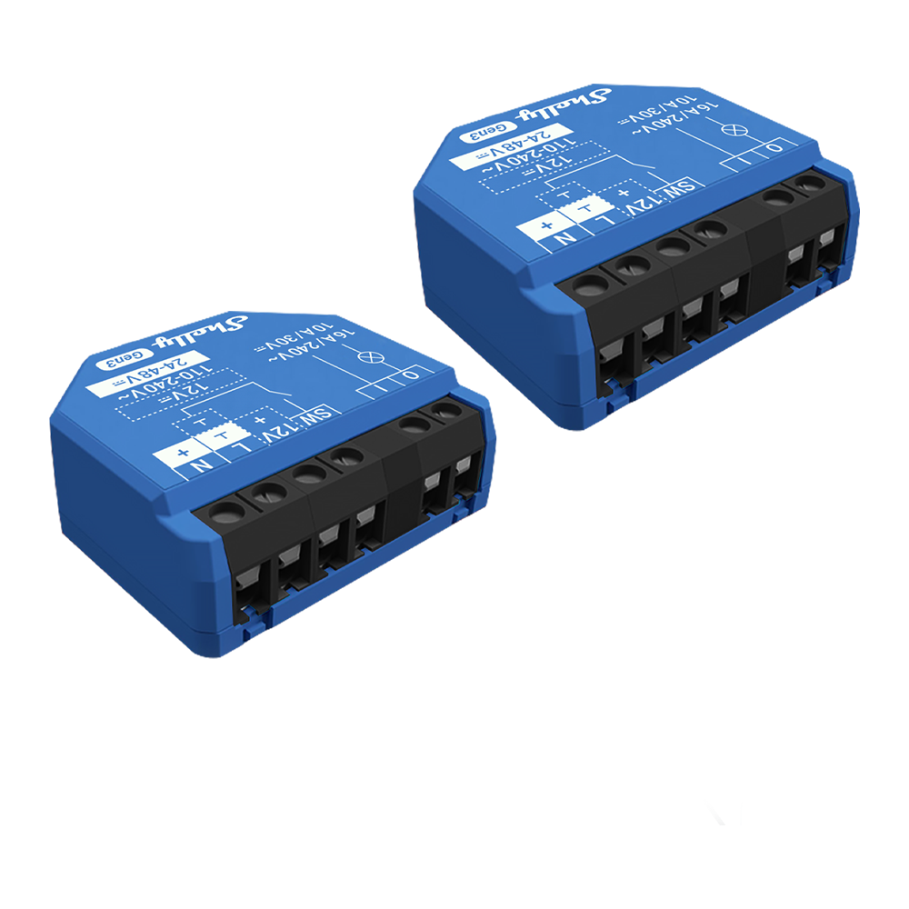 Shelly 1 Gen3 Relais WiFi contact sec Pack de 2