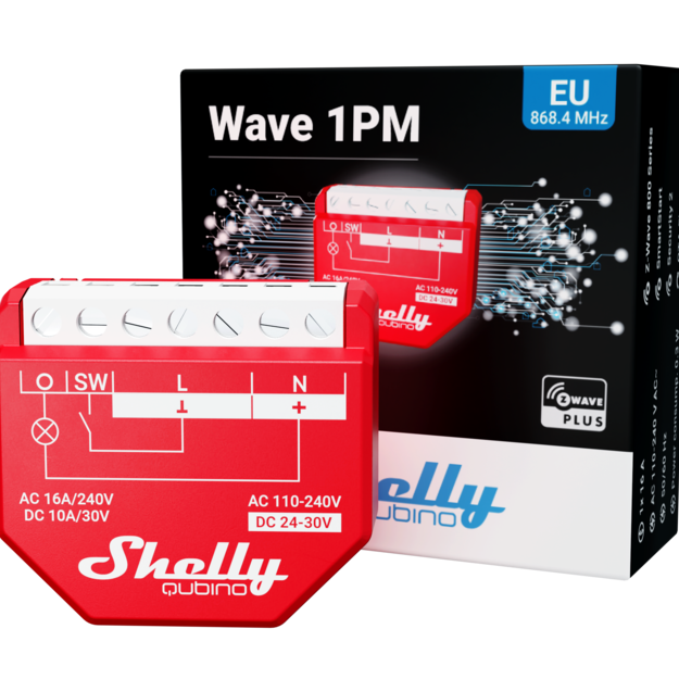 Shelly Wave 1PM interrupteur Z-Wave 16A mesure