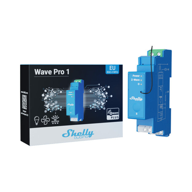 Shelly Wave Pro 1 relais DIN Z-Wave 1 voie contacts secs
